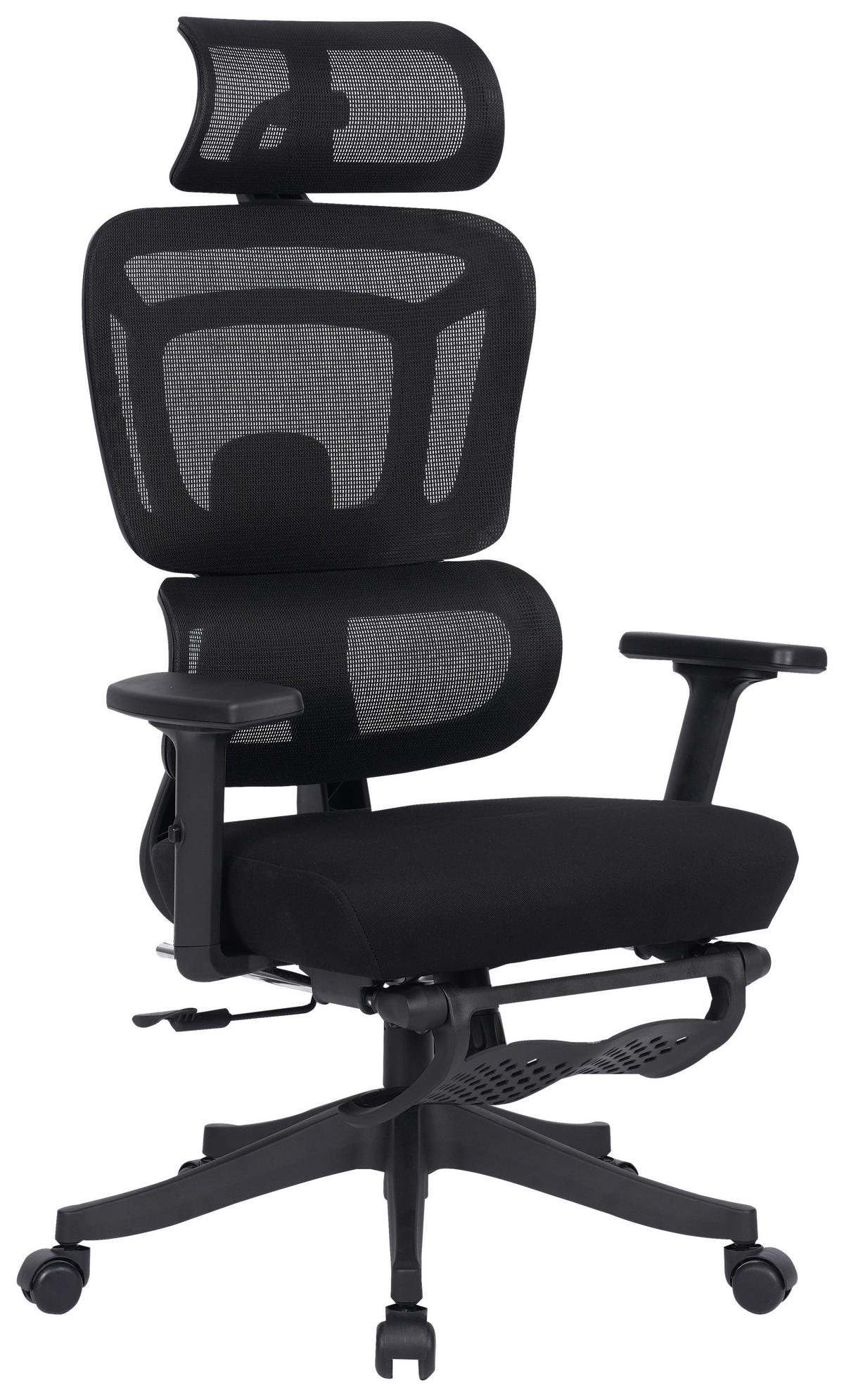 OTOČNÁ ŽIDLE, síťovina, černá - černá, Design, kov/textil (67,5/126-134/65cm) - Novel