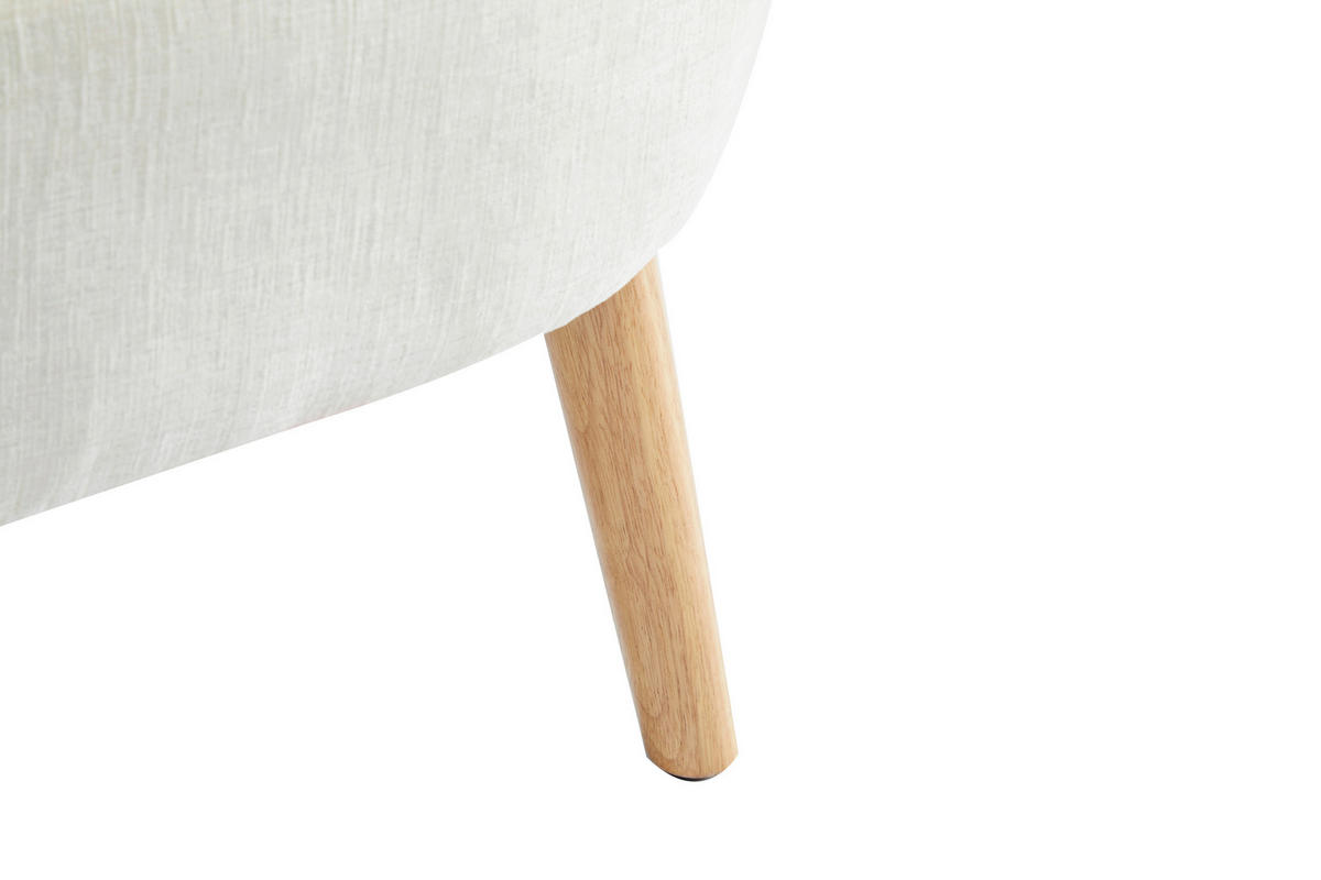 COCKTAILSESSEL Flachgewebe Ecru, Creme    - Ecru/Creme, Design, Holz/Textil (72/71/74cm) - MID.YOU