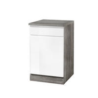 KÜCHENUNTERSCHRANK 50/85/60 cm  in Grau, Weiß Hochglanz  - Weiß Hochglanz/Grau, Basics, Holzwerkstoff (50/85/60cm) - Held