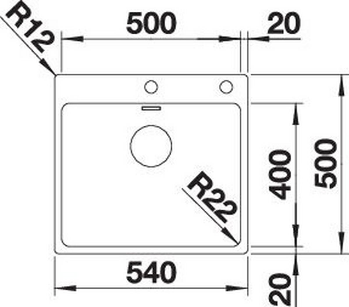 SPÜLE 525245  - Edelstahlfarben, Basics, Metall (50/19/50cm) - Blanco