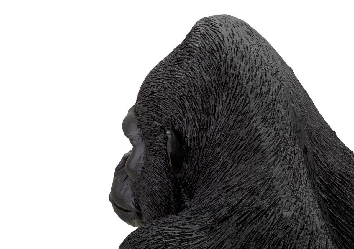 Skulptur Black Gorilla - Schwarz, Basics, Kunststoff (35/37,5/21,5cm)