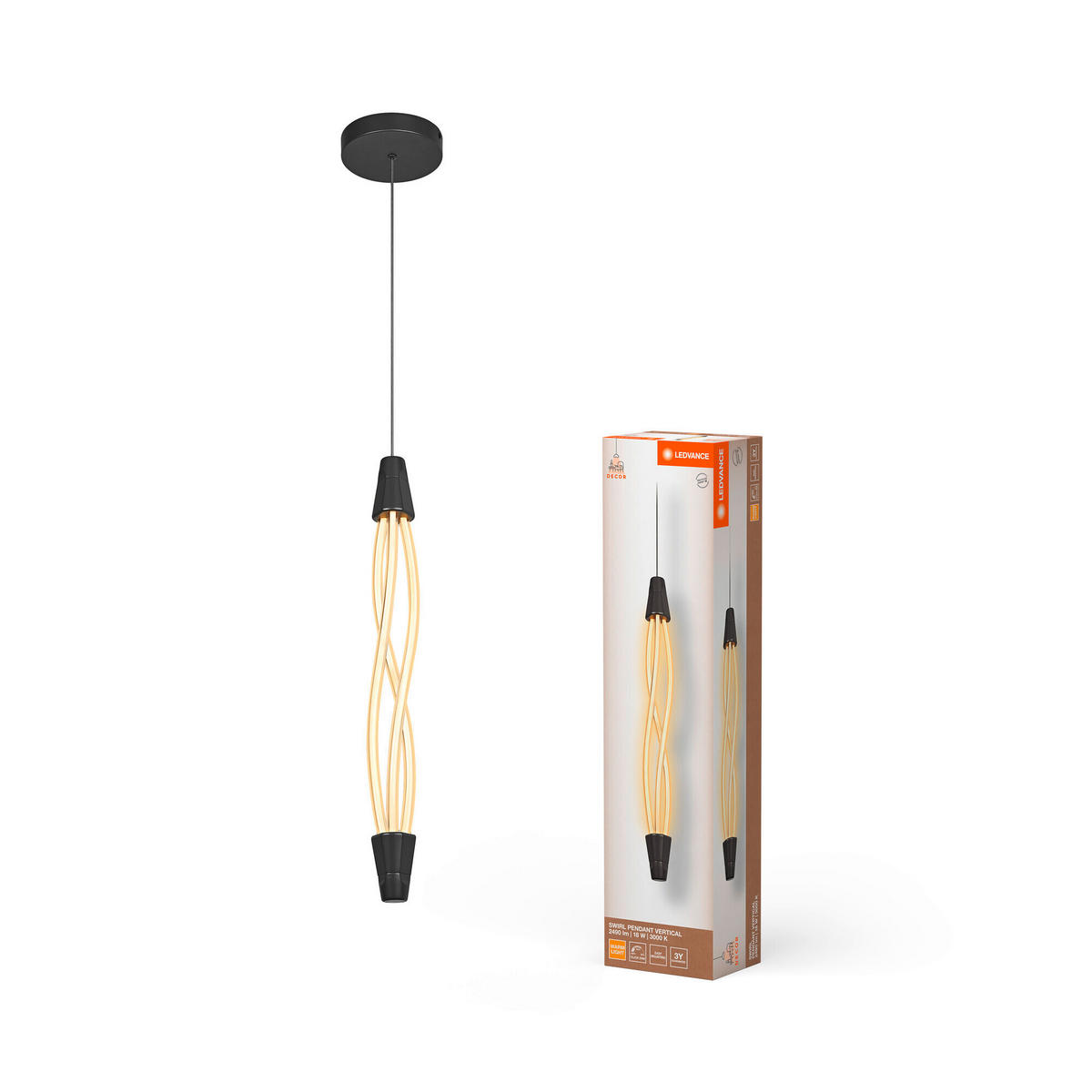 LED-PENDELLEUCHTE 15/112 cm   - Dunkelgrau, KONVENTIONELL, Kunststoff (15/112cm) - Ledvance