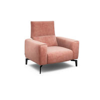 SESSEL Samt Rosa    - Schwarz/Rosa, Design, Textil/Metall (110/85/86-94cm) - SENSOO