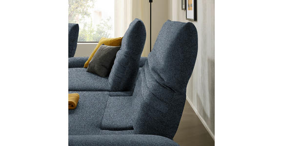 ECKSOFA  in Bouclé Blau  280/170-195 cm  - Blau/Schwarz, Design, Textil/Metall (280/170-195cm) - Dieter Knoll