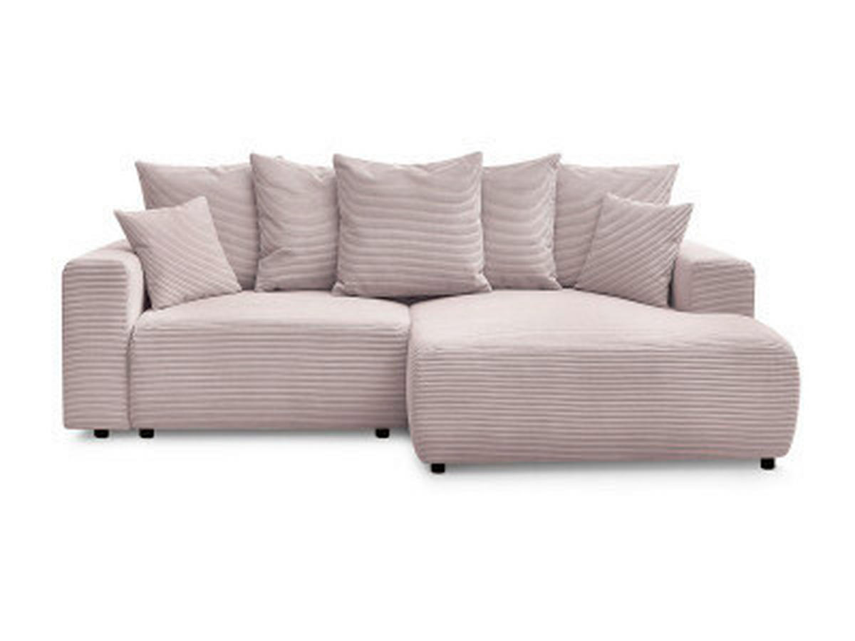 ECKSOFA Ottomane rechts  ATILLA Lila Cord  - Lila/Schwarz, MODERN, Kunststoff/Textil (244/149cm)