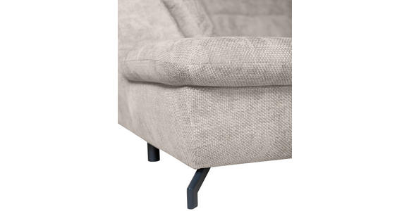 WOHNLANDSCHAFT in Struktur Creme  - Creme/Schwarz, KONVENTIONELL, Textil/Metall (253/357/188cm) - Carryhome