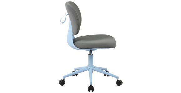 DREHSTUHL Webstoff Blau, Grau  - Blau/Grau, KONVENTIONELL, Kunststoff/Textil (57/82-91/57cm) - Venda