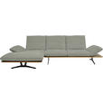 ECKSOFA  in Flachgewebe Greige  159/314 cm  - Greige/Schwarz, Design, Holz/Textil (159/314cm) - Dieter Knoll