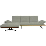 ECKSOFA  in Flachgewebe Greige  159/314 cm  - Greige/Schwarz, Design, Holz/Textil (159/314cm) - Dieter Knoll