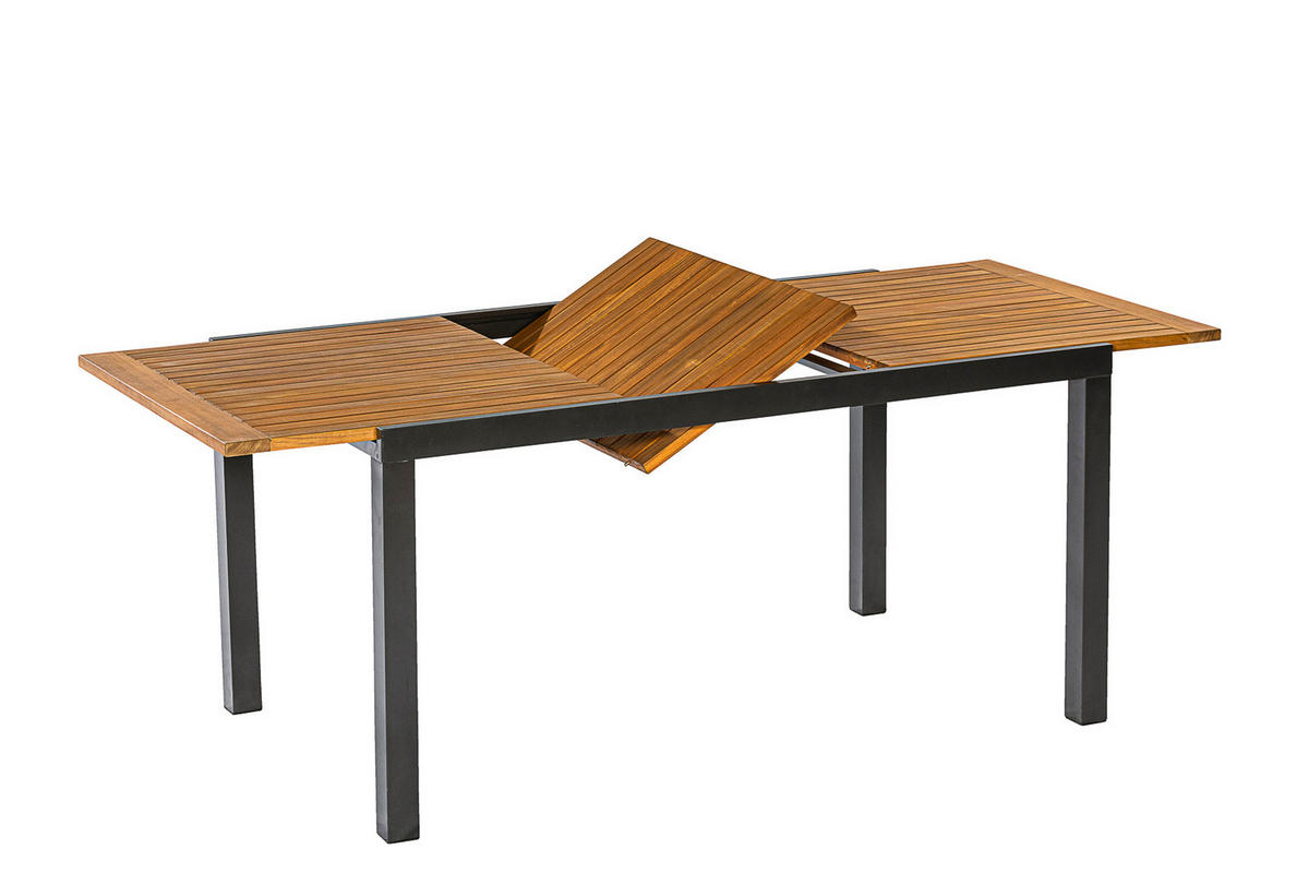 GARTENSET Akazie massiv Aluminium  - Graphitfarben/Naturfarben, MODERN, Holz/Textil - Gardenson