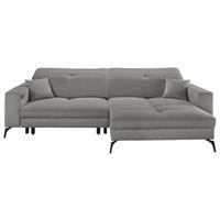 ECKSOFA Grau Webstoff  - Schwarz/Grau, KONVENTIONELL, Textil/Metall (285/180cm) - SetOne by Musterring