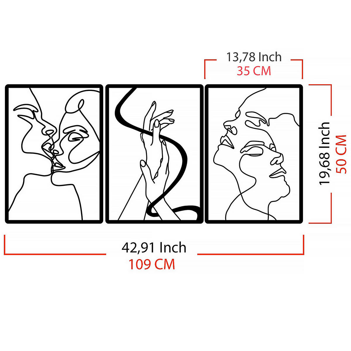 METALLBILD  - Schwarz, Basics, Metall (109/50cm)