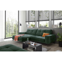 ECKSOFA ROCKPORT Dunkelgrün Webstoff  - Dunkelgrün/Schwarz, Basics, Textil/Metall (171/247cm) - Livetastic