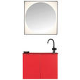 BADEZIMMER  in 70 cm  - Rot, Design, Glas/Holzwerkstoff (70cm) - Dieter Knoll