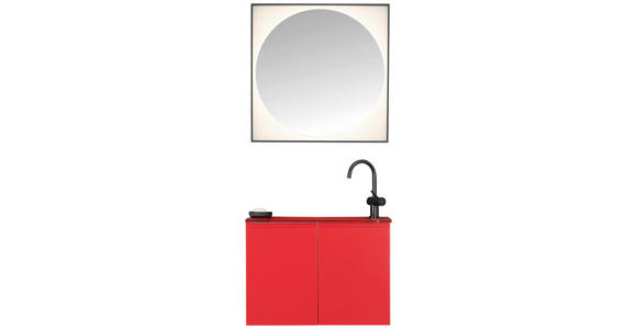 BADEZIMMER  in 70 cm  - Rot, Design, Glas/Holzwerkstoff (70cm) - Dieter Knoll