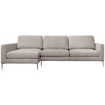 ECKSOFA Taupe Chenille  - Taupe/Silberfarben, KONVENTIONELL, Textil/Metall (143/284cm) - Carryhome