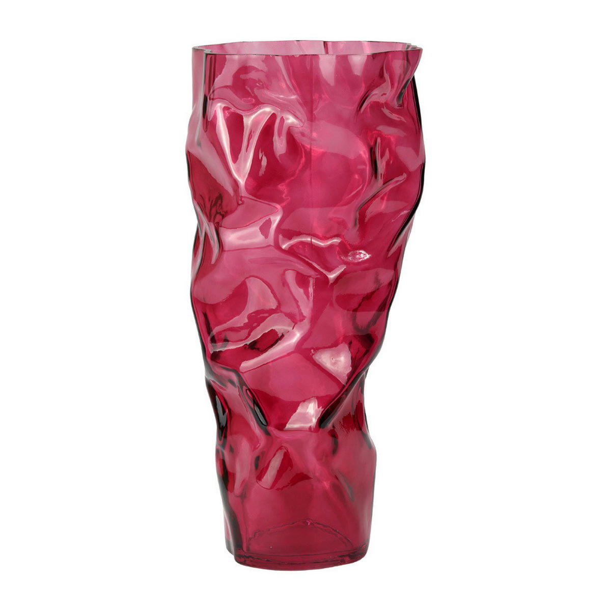 VÁZA, sklo, 38 cm - červená, Basics, sklo (38cm)