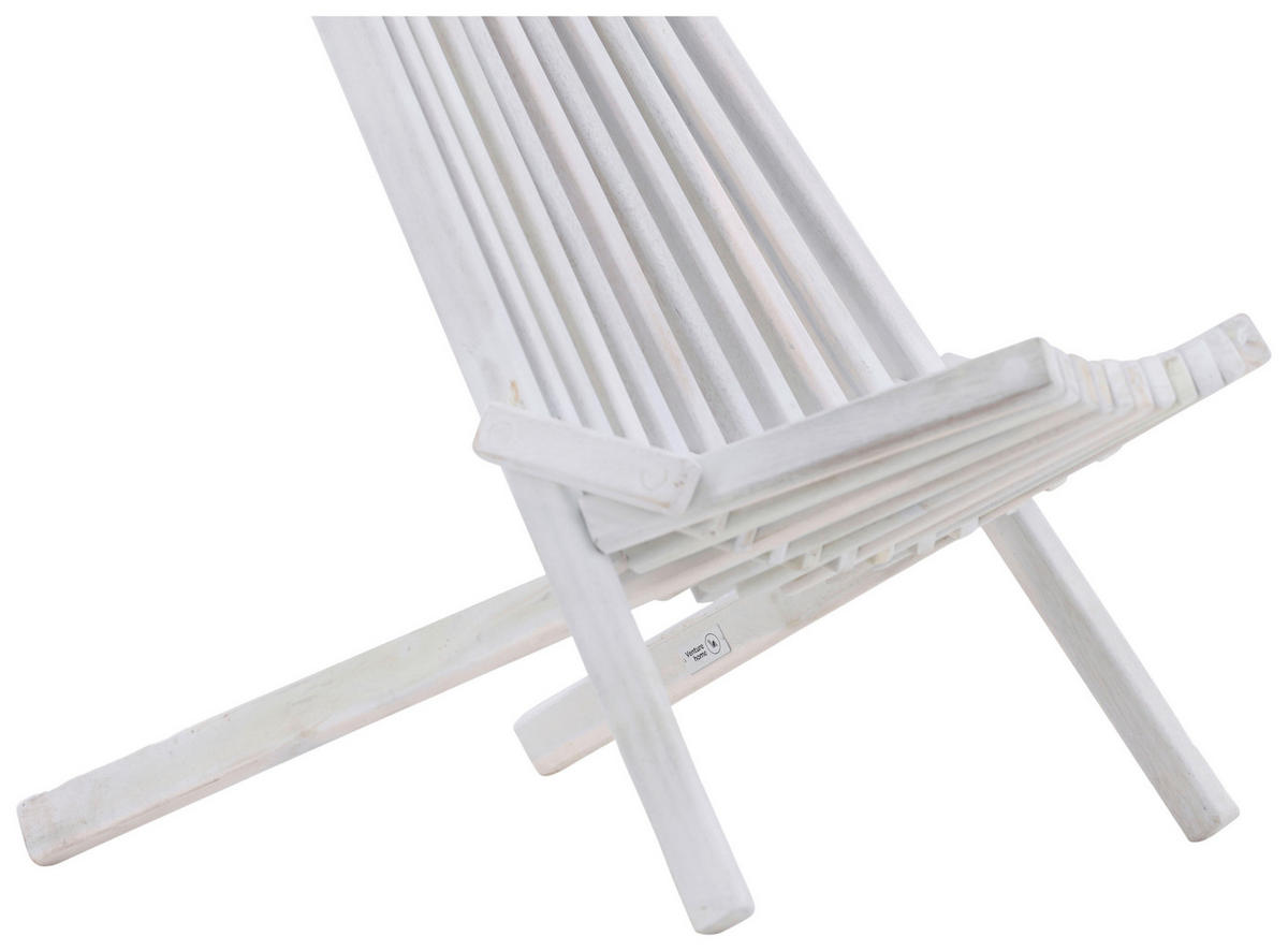 STRANDSTUHL Akazie Weiß  - Weiß, KONVENTIONELL, Holz (57/79/73cm) - Gardenson