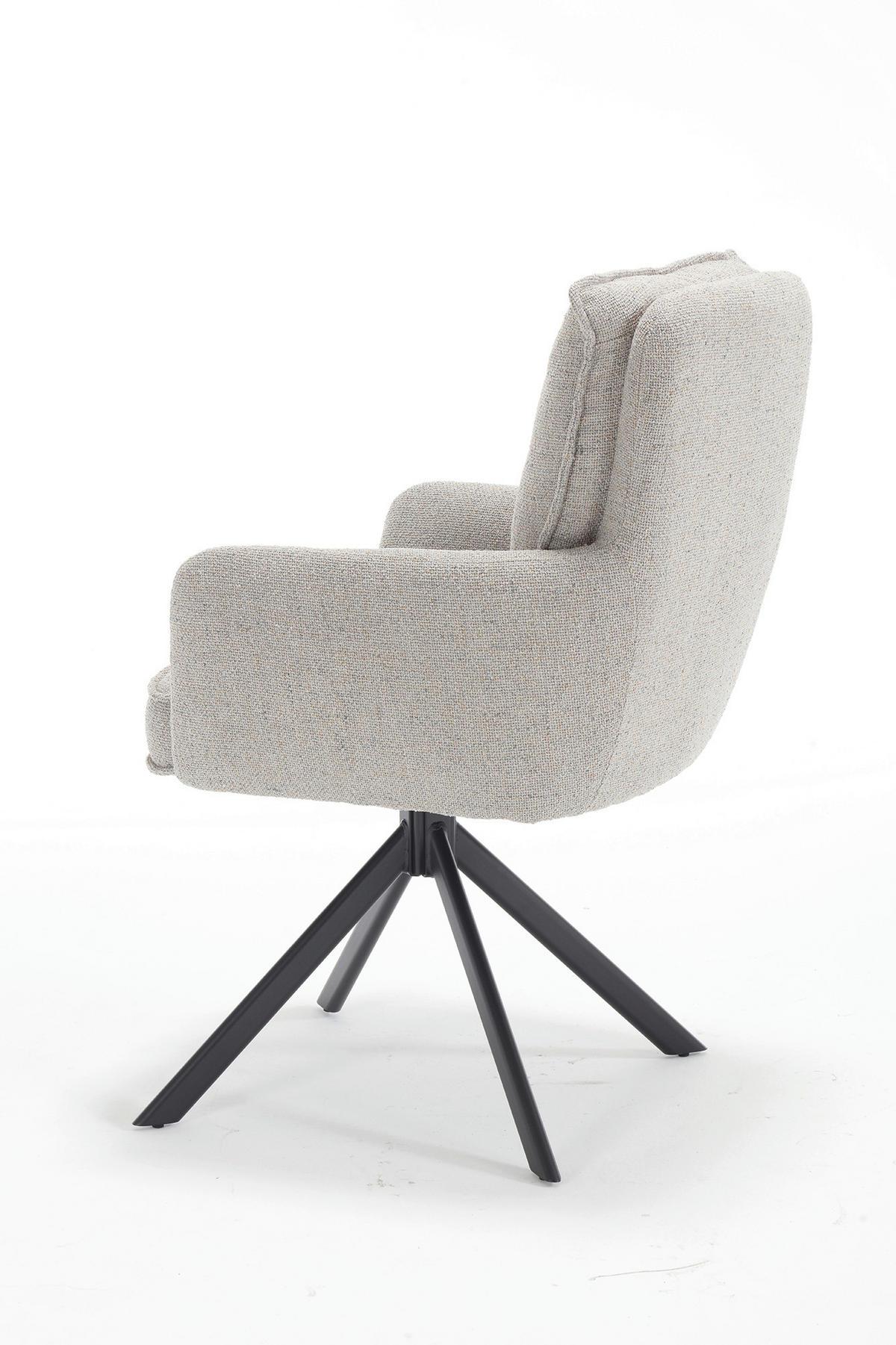 DREHSTUHL Struktur Grau  - Schwarz/Grau, MODERN, Textil/Metall (60/93/67cm) - Livetastic