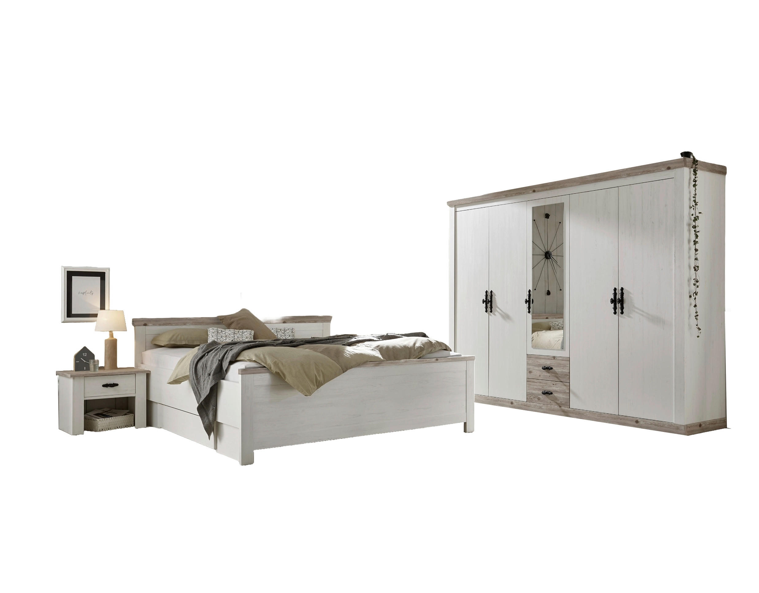 SCHLAFZIMMER Pinienfarben, Hellbraun  - Hellbraun/Pinienfarben, Design, Holzwerkstoff - MID.YOU