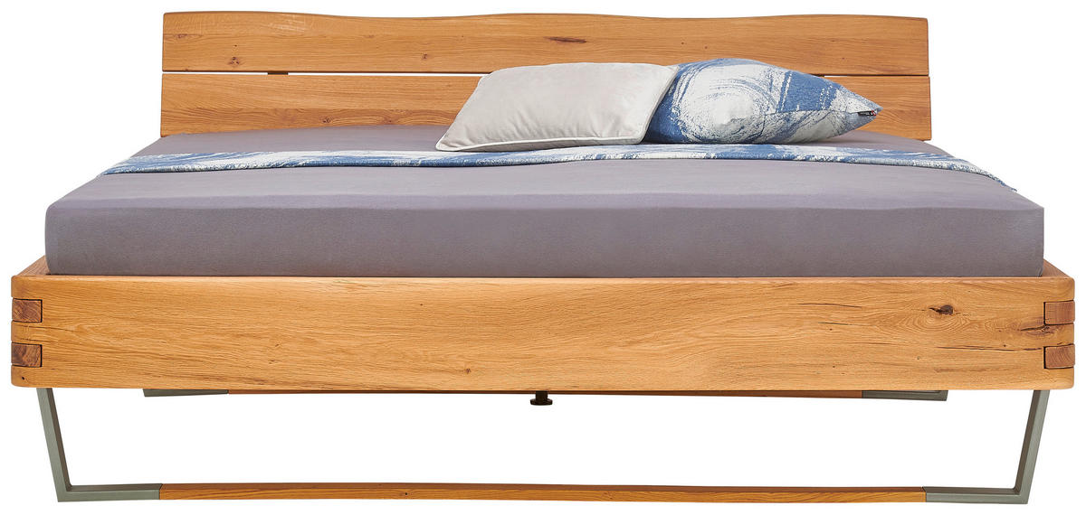 BALKENBETT 180/200 cm  in Wildeiche  - Wildeiche, Natur, Holz/Metall (180/200cm) - Valnatura
