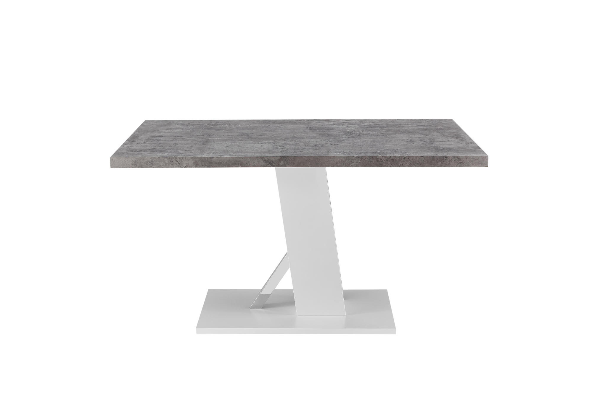 TRPEZARIJSKI STO  siva, bela, boja nerđajućeg čelika   - siva/bela, Moderno, metal/pločasti materijal (140/76/80cm)