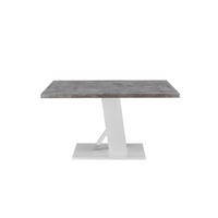 TRPEZARIJSKI STO  siva, bela, boja nerđajućeg čelika   - siva/bela, Moderno, metal/pločasti materijal (140/76/80cm)