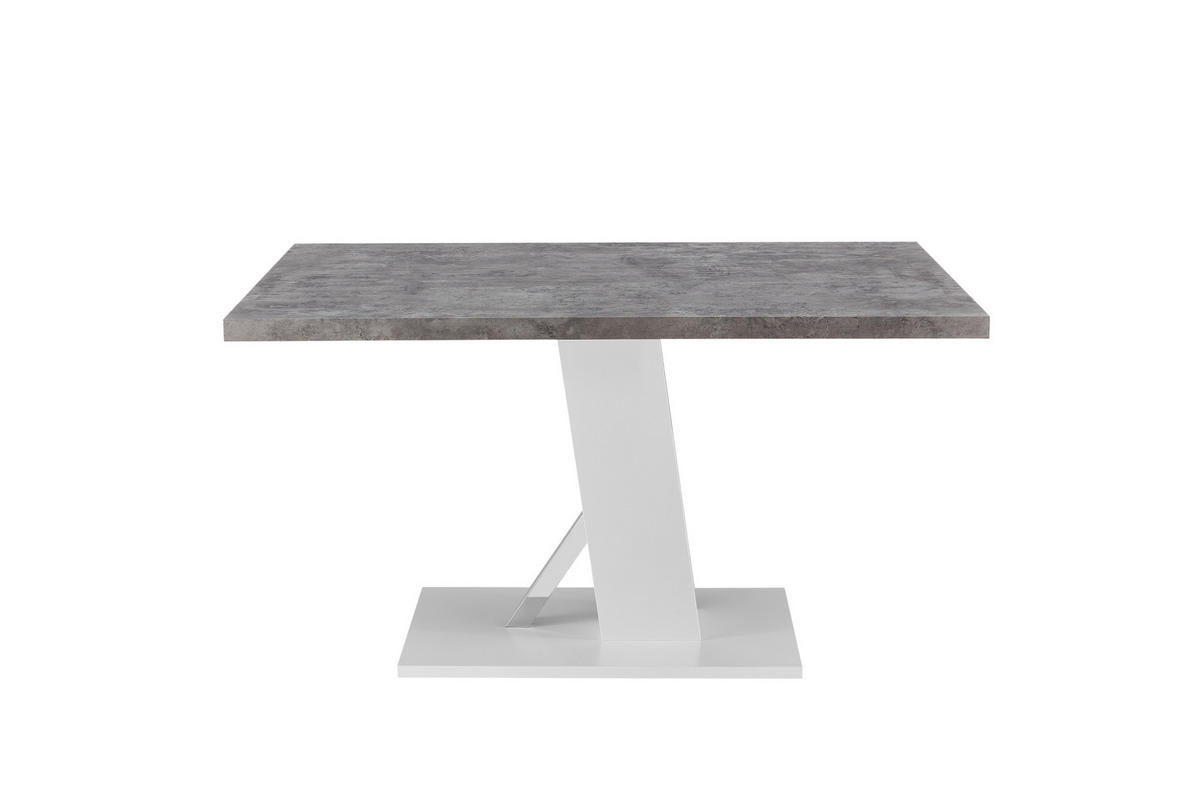 TRPEZARIJSKI STO  siva, bela, boja nerđajućeg čelika   - siva/bela, Moderno, metal/pločasti materijal (140/76/80cm)