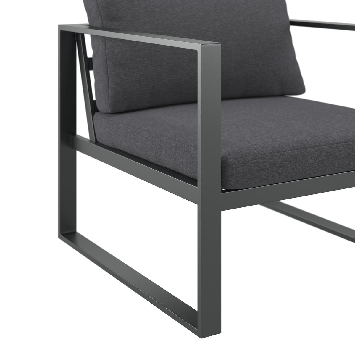 LOUNGESESSEL Anthrazit Eisen  - Anthrazit, MODERN, Textil/Metall (73/63/76cm) - Ambia Garden