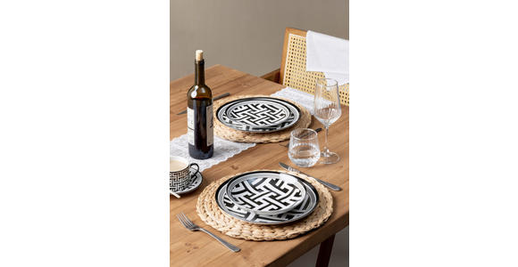 KOMBISERVICE Labyrinth 20-teilig  - Schwarz/Weiß, Design, Keramik - Novel