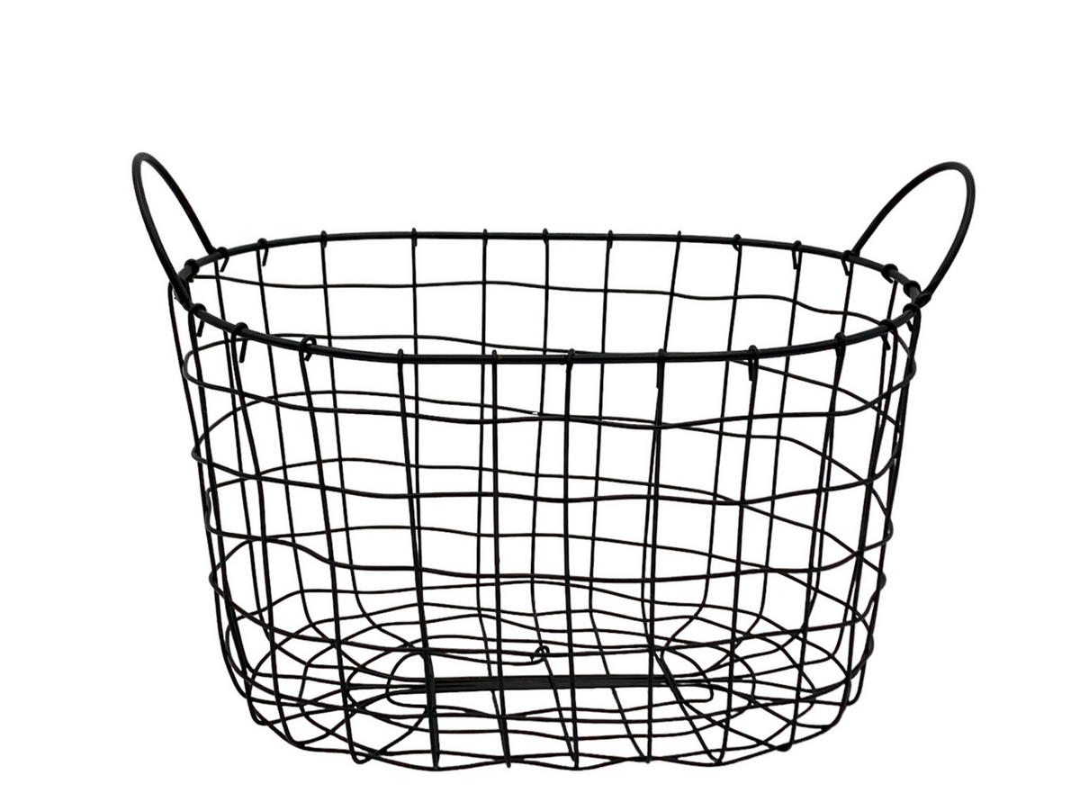 KORB - Schwarz, KONVENTIONELL, Metall (35/20/23cm)