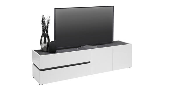 LOWBOARD  in 180/47/43 cm  - Anthrazit/Schwarz, Design, Holzwerkstoff/Kunststoff (180/47/43cm) - Voleo