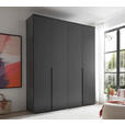 DREHTÜRENSCHRANK  in Graphitfarben  - Schwarz/Graphitfarben, MODERN, Holzwerkstoff/Kunststoff (180/225/52cm) - Carryhome