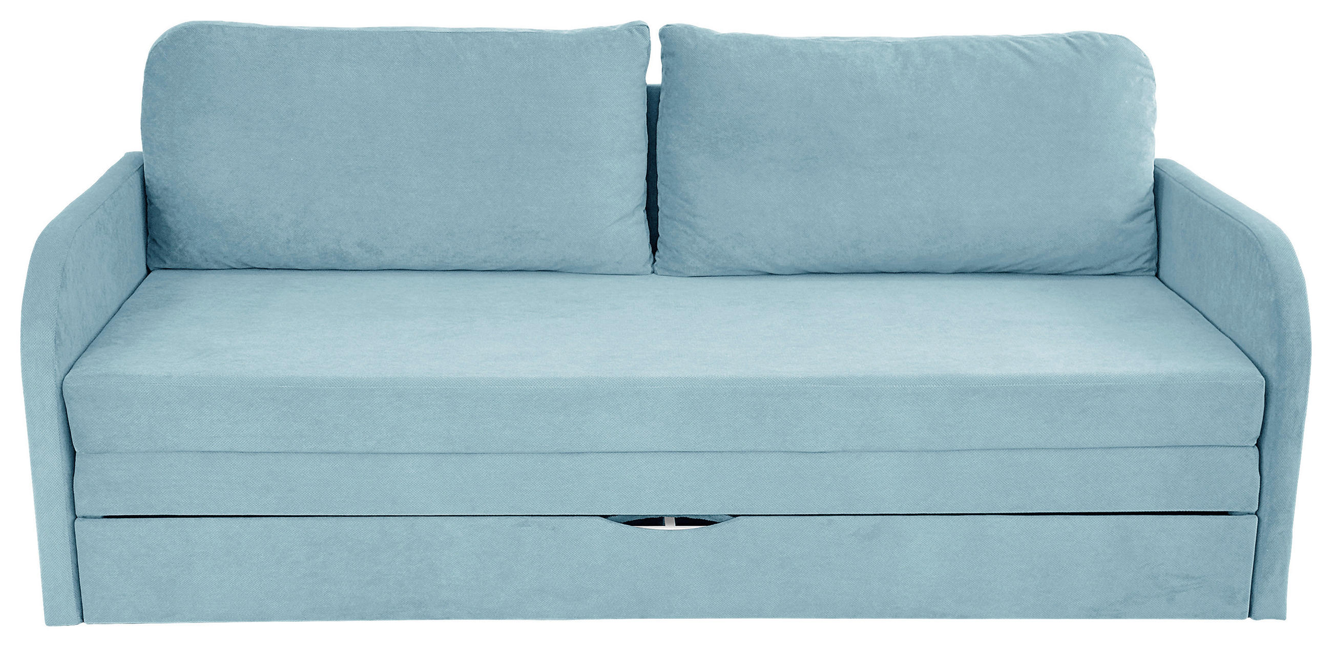 SCHLAFSOFA Flachgewebe Hellblau  - Schwarz/Hellblau, Design, Kunststoff/Textil (203/77/86cm) - MID.YOU