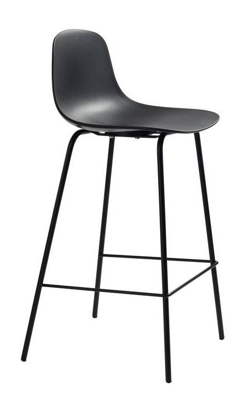 BARHOCKER in Kunststoff Schwarz  - Schwarz, Design, Kunststoff/Metall (41/93/48cm) - Boxxx
