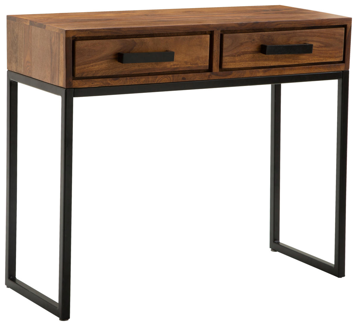 KONZOLOVÝ STOLÍK, indický palisander, farba indického palisandra, 90/35,5/76,5 cm - čierna/farba indického palisandra, Konventionell, kov/drevo (90/35,5/76,5cm) - MID.YOU