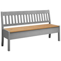 SITZBANK 169/93/58 cm Grau, Laugenfarbig Kiefer massiv  - Laugenfarbig/Grau, ROMANTIK / LANDHAUS, Holz (169/93/58cm) - Boxxx
