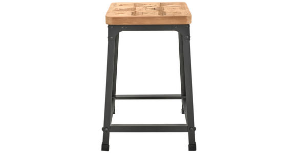 HOCKER Tanne Naturfarben, Schwarz  - Schwarz/Naturfarben, LIFESTYLE, Holz/Metall (35,5/50/34cm) - Landscape