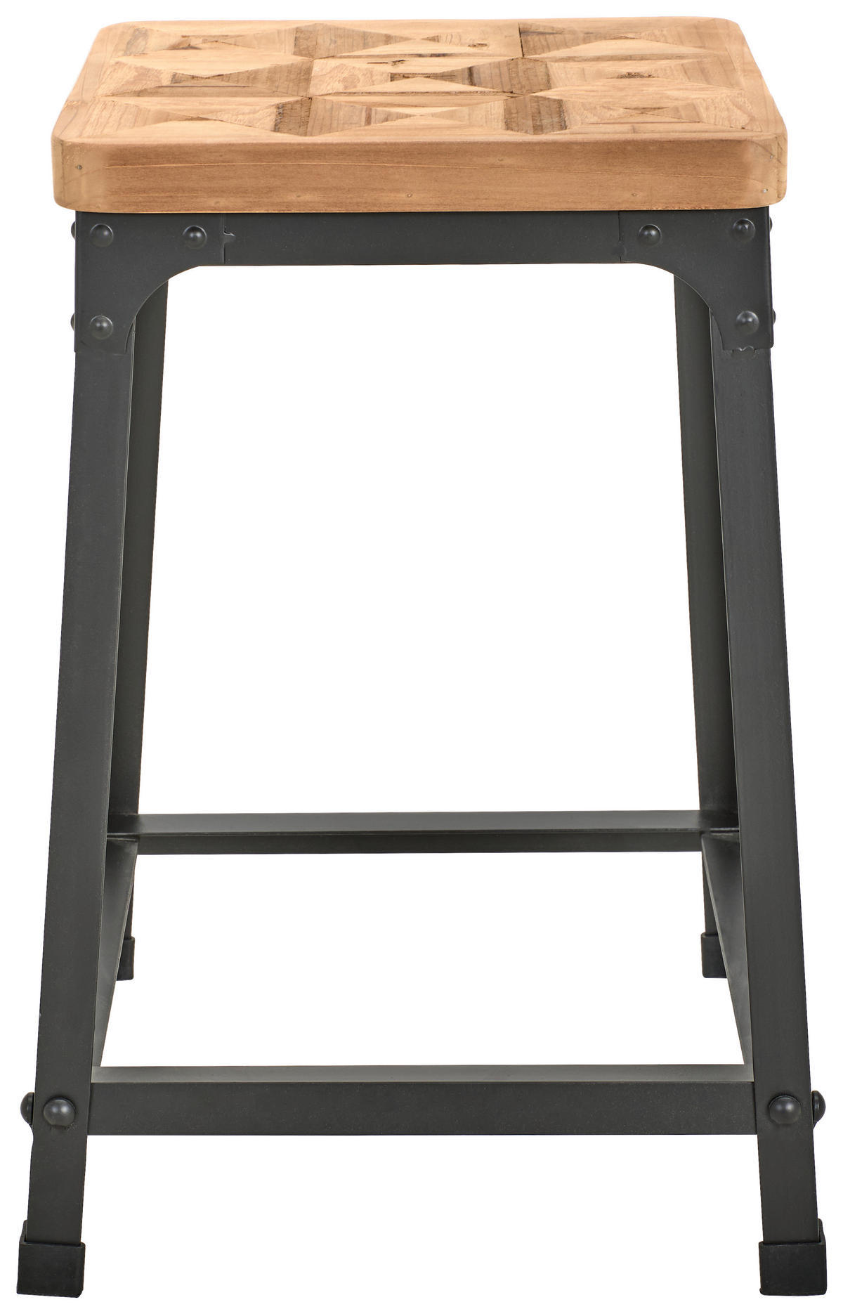 HOCKER Tanne Naturfarben, Schwarz  - Schwarz/Naturfarben, LIFESTYLE, Holz/Metall (35,5/50/34cm) - Landscape