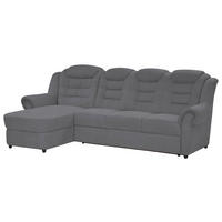 ECKSOFA Dunkelgrau Chenille  - Dunkelgrau/Schwarz, KONVENTIONELL, Kunststoff/Textil (165/262cm) - Livetastic