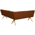 ECKBANK 172/218 cm Webstoff Haselnussfarben Eiche vollmassiv   - Eichefarben/Haselnussfarben, KONVENTIONELL, Holz/Textil (172/218cm) - Linea Natura