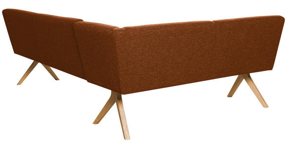 ECKBANK 172/218 cm Webstoff Haselnussfarben Eiche vollmassiv   - Eichefarben/Haselnussfarben, KONVENTIONELL, Holz/Textil (172/218cm) - Linea Natura