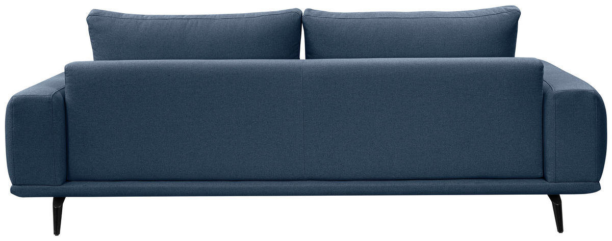 3-SITZER-SOFA in Webstoff Dunkelblau  - Schwarz/Dunkelblau, Modern, Textil/Metall (242/89/115cm) - MID.YOU