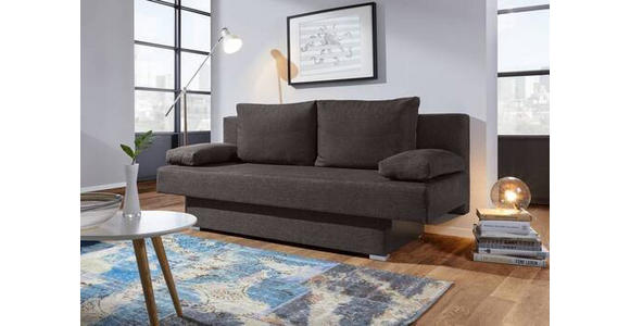 SCHLAFSOFA in Webstoff Braun  - Alufarben/Braun, Design, Kunststoff/Textil (190/74-86/80cm) - Carryhome