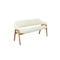 SITZBANK 168/84/56 cm Batist, Bouclé Beige Holz  - Eichefarben/Beige, KONVENTIONELL, Holz/Textil (168/84/56cm) - Linea Natura