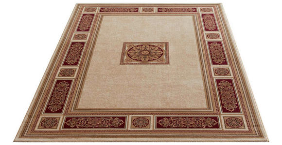 WEBTEPPICH 133/195 cm Sandfarben, Hellrot  - Sandfarben/Hellrot, KONVENTIONELL, Textil (133/195cm) - Novel