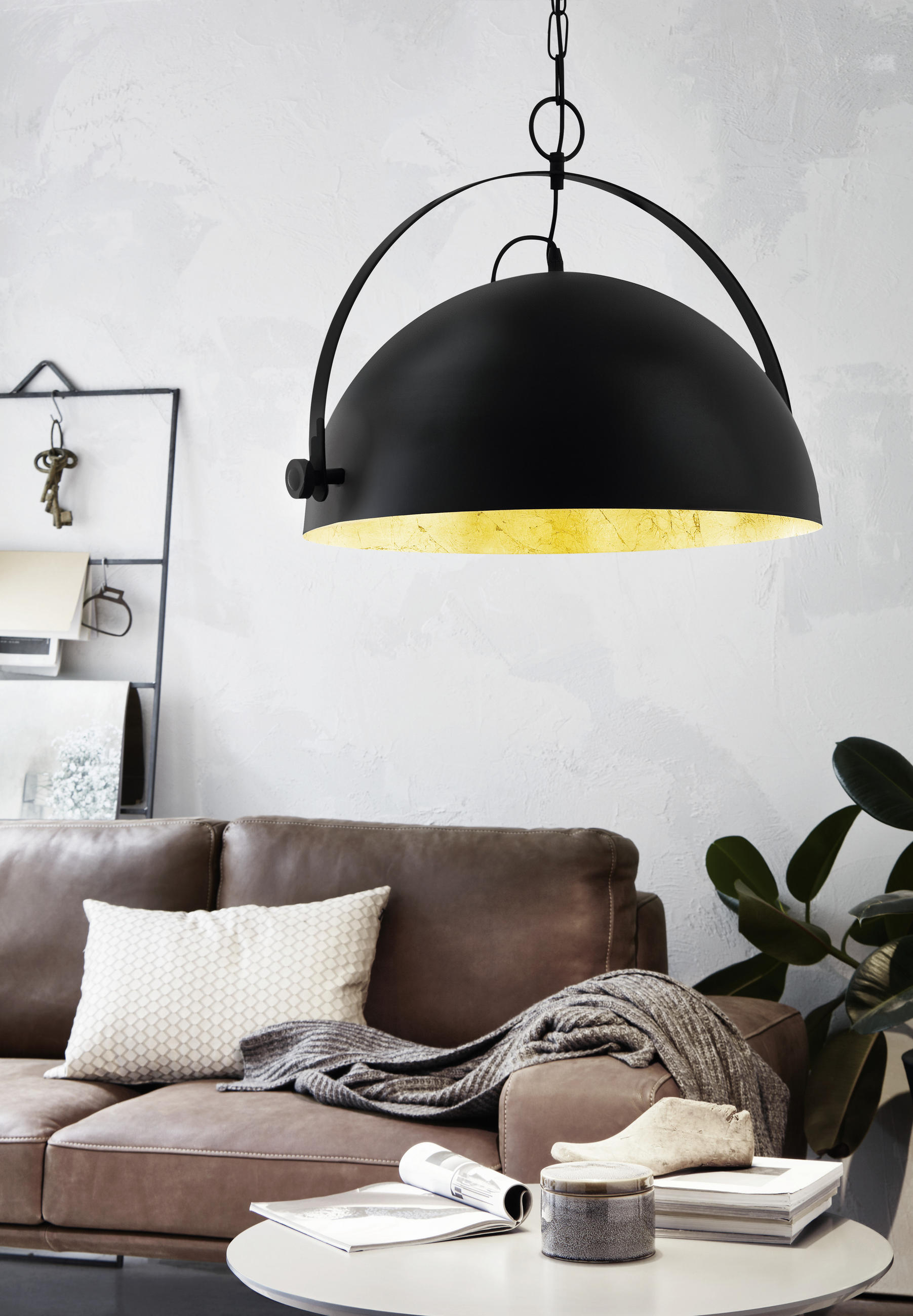 HÄNGELEUCHTE 52,5/137 cm   - Goldfarben/Schwarz, KONVENTIONELL, Metall (52,5/137cm) - Marama
