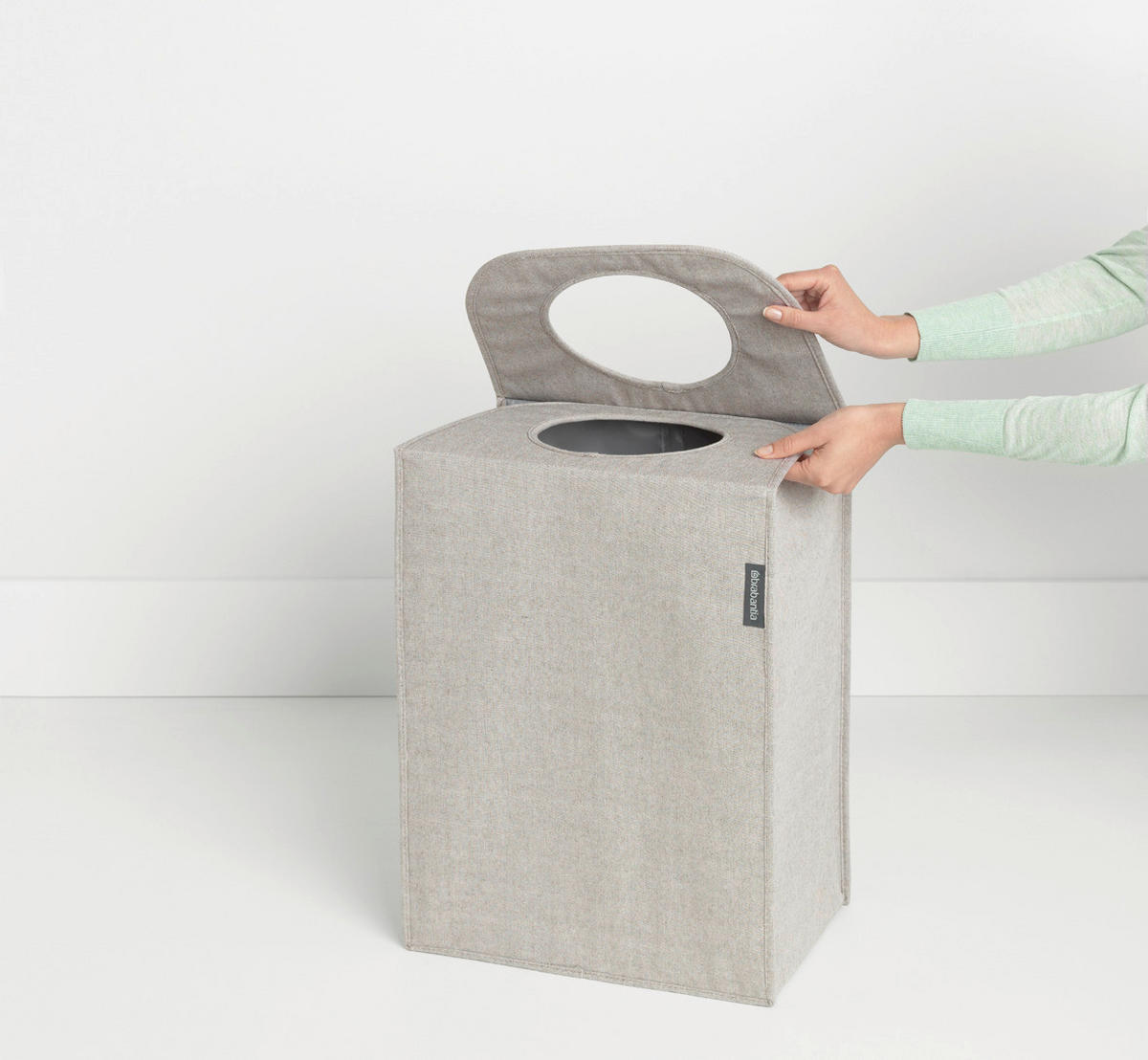 PRÁDELNÍ KOŠ, šedá - šedá, Design, textil (40,5/54/29,5cm) - Brabantia
