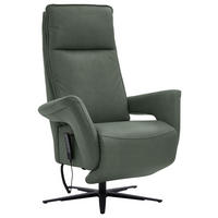 RELAXSESSEL in Leder Dunkelgrün  - Dunkelgrün/Schwarz, Design, Leder/Metall (83/123/87cm) - Valdera
