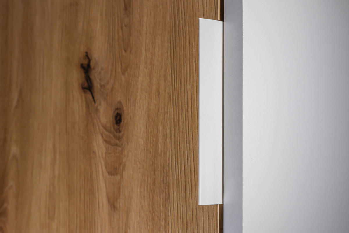 KOMODA, biela, dub artisan, 120/77/30 cm - biela/dub artisan, Design, kov/kompozitné drevo (120/77/30cm) - Livetastic